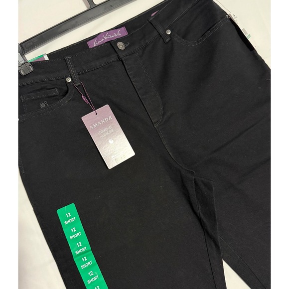 Gloria Vanderbilt Denim - Gloria Vanderbilt Amanda Tapered Leg Jeans Black Classic Rise Women 12 Short NWT